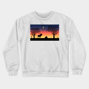 Moose and Squirrel Sunset Crewneck Sweatshirt